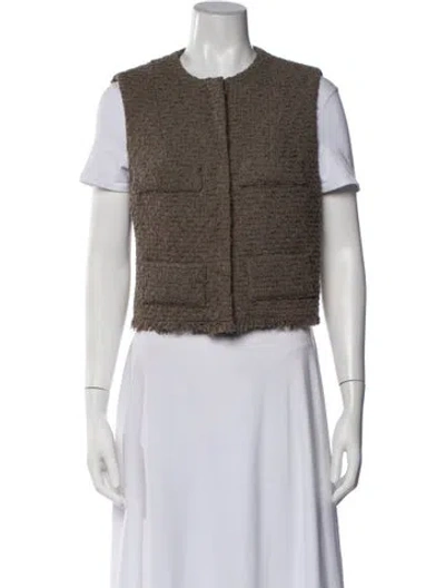 Pre-owned Iro Tweed Pattern Vest In Brown