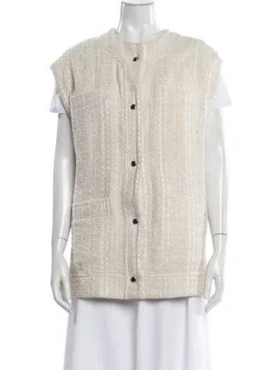 Pre-owned Iro Tweed Pattern Vest In Neutral