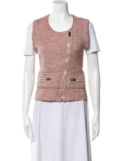 Pre-owned Iro Tweed Pattern Vest In Red