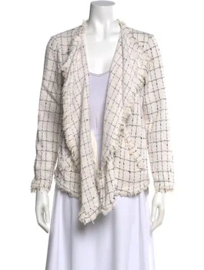 Pre-owned Iro Tweed Pattern V-neck Sweater In Neutral