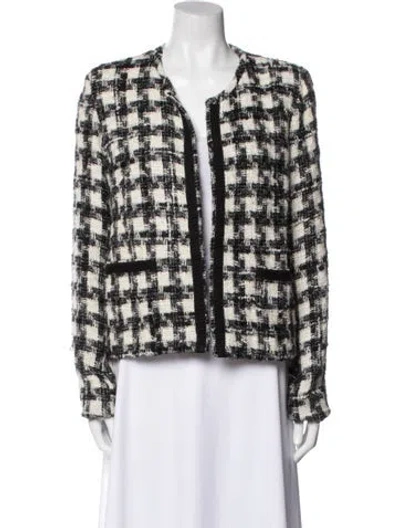 Pre-owned Iro Tweed Plaid Print Evening Jacket In Black