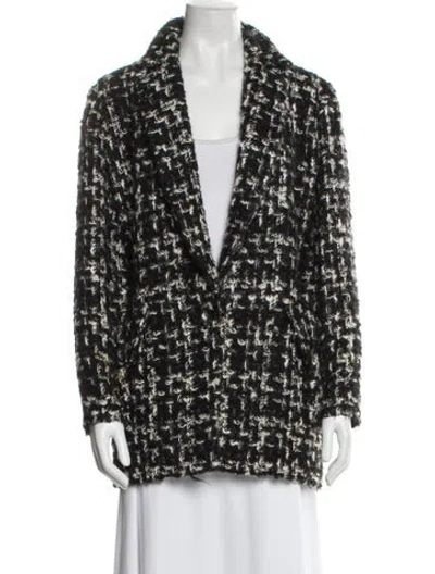 Pre-owned Iro Tweed Printed Blazer In Black