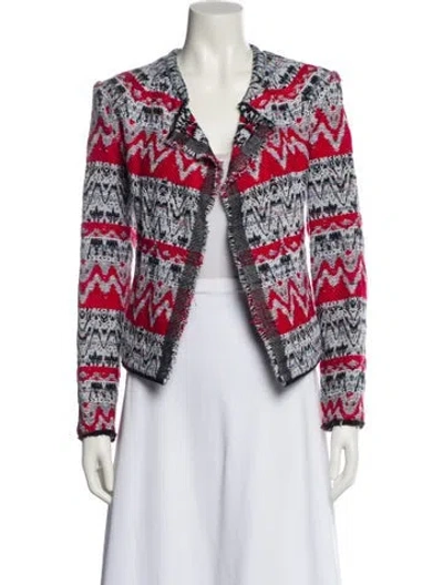 Pre-owned Iro Tweed Printed Jacket In Red