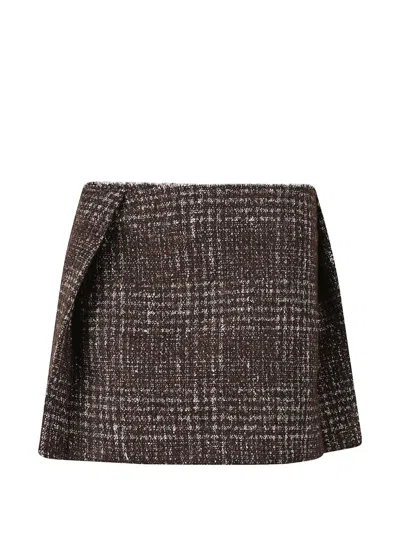 Iro Tweed Wrap Skirt In Brown