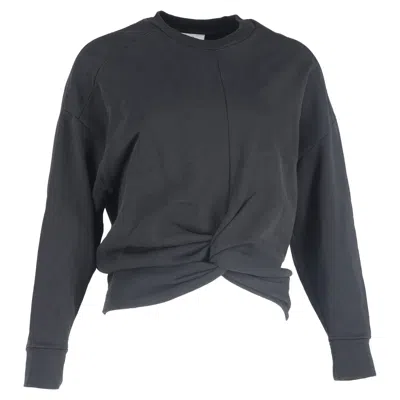 Iro Twisted Crewneck Sweater In Black Cotton In Blue