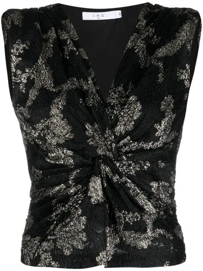 Iro Twisted Fil Coupé-velvet Top In Black