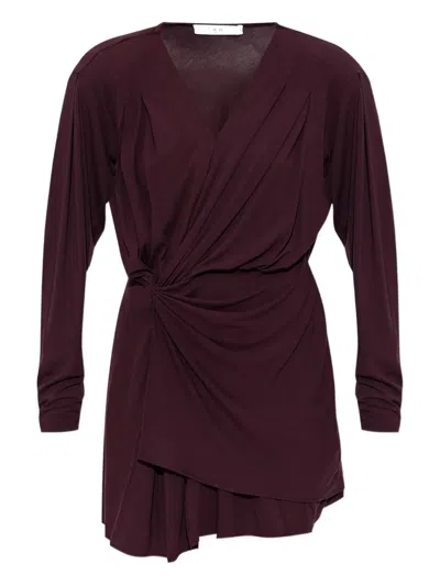 IRO TWISTED V-NECK MINI DRESS