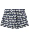 Iro Tyana Lurex Tweed Mini Shorts In Blue