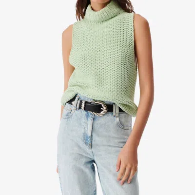 Iro Uliva Stand-up Collar Tank Top In Light Green