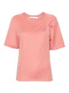 Iro Cotton Blend T-shirt Pleat Detailing In Nude & Neutrals