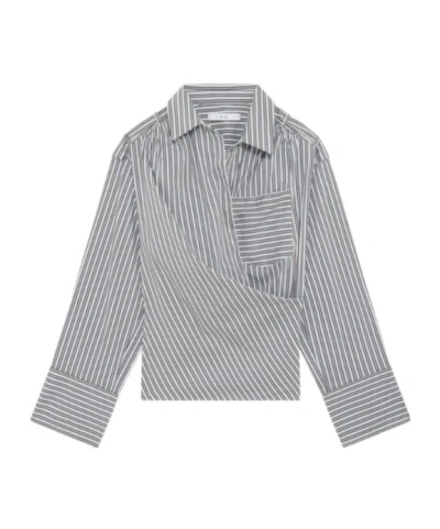 Iro Unstructured Striped Shirt In Gray
