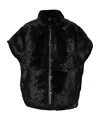 Iro Upright Collar Fur Jacket In Black