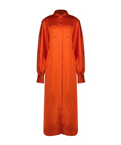 Iro Ursana Long Shirt Dress In Orange