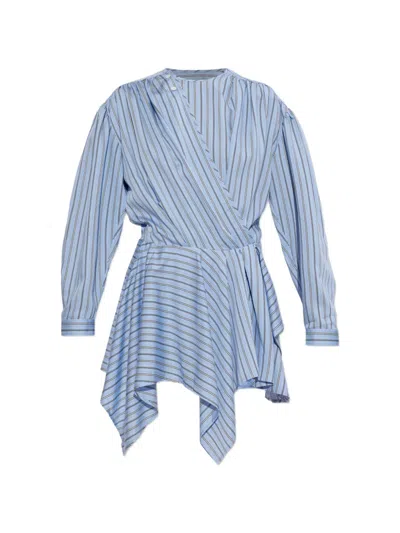 Iro Utenia Striped Asymmetric Dress In Blue
