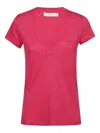 Iro V-neck Linen T-shirt In Pink