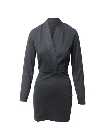 Pre-owned Iro V-neck Long-sleeve Dress In Black