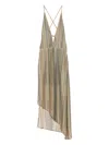 Iro Emman Plunge-neck Asymmetric Knit Dress In Green