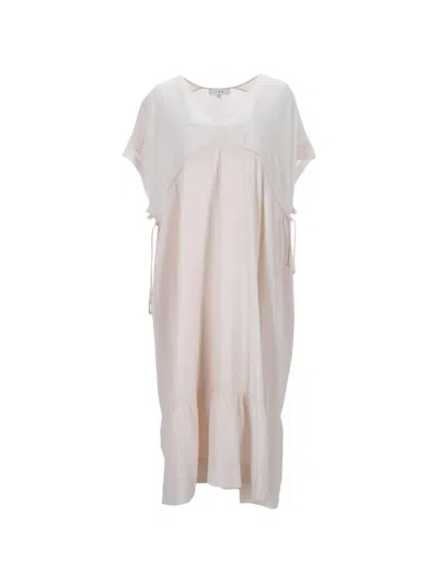 Pre-owned Iro V-neck Ruffled-hem Dress In Neutral