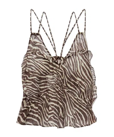 Iro V-neck Vest In Brown