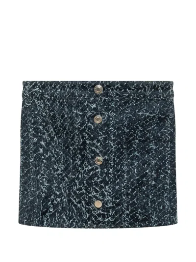 Iro Vanny Textured Denim Buster Top In Blue