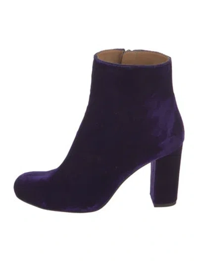 Pre-owned Iro Velvet Boots In Purple
