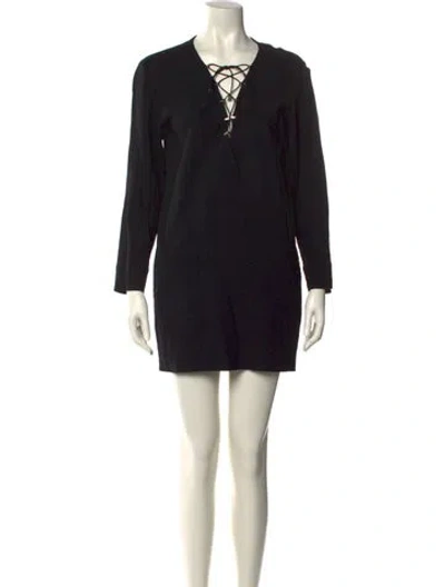 Pre-owned Iro Virgin Wool Mini Dress In Black