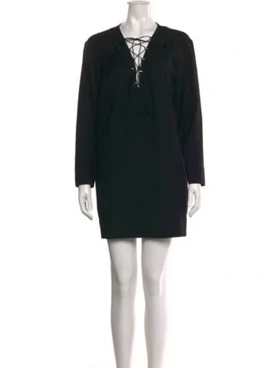 Pre-owned Iro Virgin Wool Mini Dress In Black