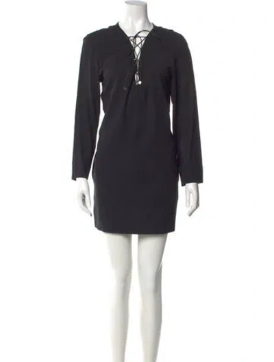 Pre-owned Iro Virgin Wool Mini Dress In Black