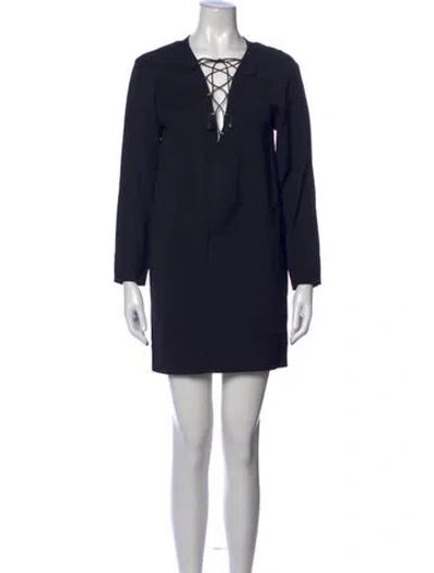 Pre-owned Iro Virgin Wool Mini Dress In Black