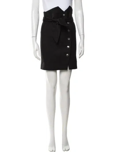 Pre-owned Iro Virgin Wool Mini Skirt In Black