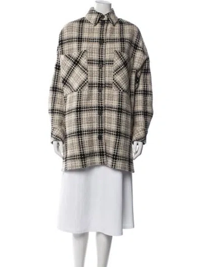 Pre-owned Iro Virgin Wool Plaid Print Jacket In Neutral