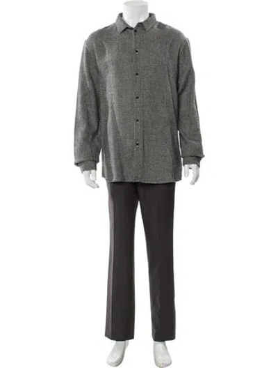 Pre-owned Iro Virgin Wool Plaid Print Shirt In Gray