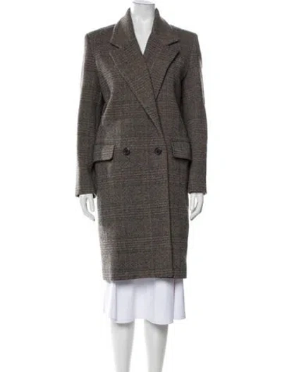 Pre-owned Iro Virgin Wool Printed Coat In Black