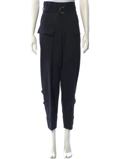 Pre-owned Iro Virgin Wool Straight Leg Pants In Black