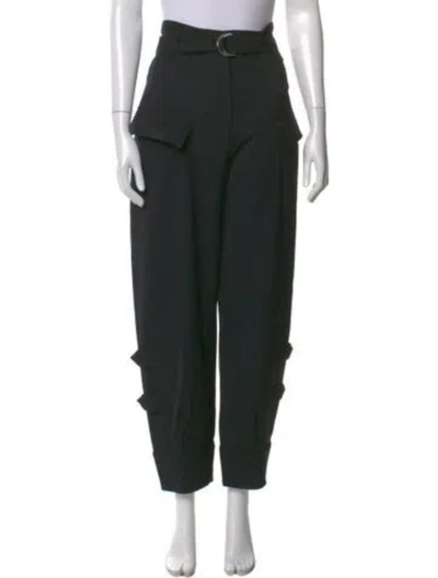 Pre-owned Iro Virgin Wool Straight Leg Pants In Black