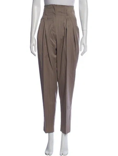 Pre-owned Iro Virgin Wool Straight Leg Pants In Brown
