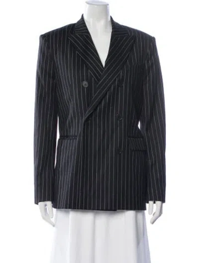Pre-owned Iro Virgin Wool Striped Blazer In Blue