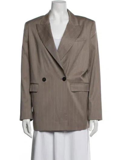 Pre-owned Iro Virgin Wool Striped Blazer In Grey