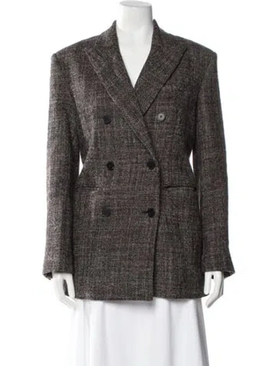 Pre-owned Iro Virgin Wool Tweed Pattern Blazer In Brown