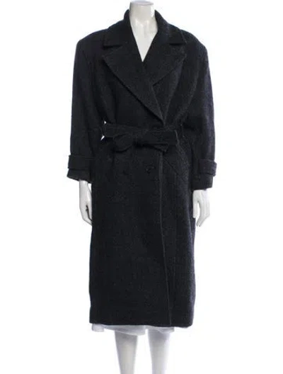 Pre-owned Iro Virgin Wool Tweed Pattern Coat In Blue
