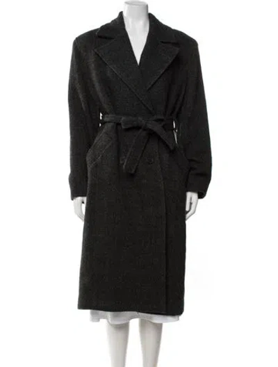 Pre-owned Iro Virgin Wool Tweed Pattern Coat W/ Tags In Black