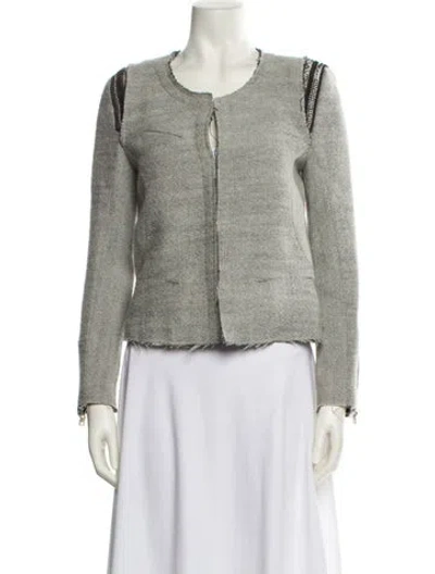 Pre-owned Iro Virgin Wool Tweed Pattern Evening Jacket In Gray