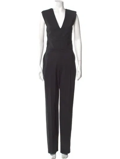 Pre-owned Iro Virgin Wool V-neck Jumpsuit In Gray