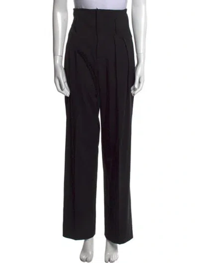Pre-owned Iro Virgin Wool Wide Leg Pants In Black