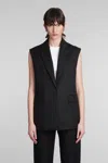 IRO VIRIA VEST IN BLACK COTTON