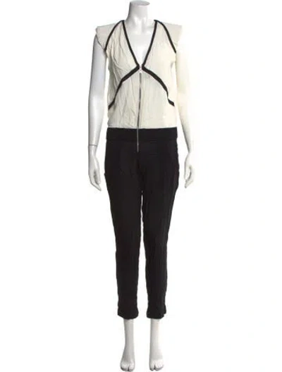 Pre-owned Iro V-neck Jumpsuit In Black/neutrals