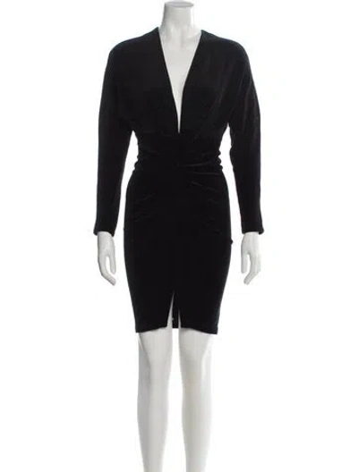 Pre-owned Iro V-neck Knee-length Dress In Black