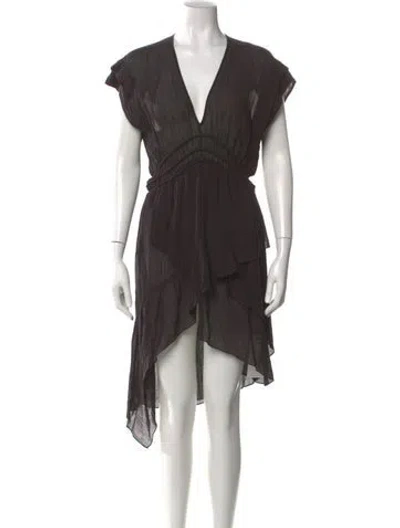 Pre-owned Iro V-neck Knee-length Dress In Black