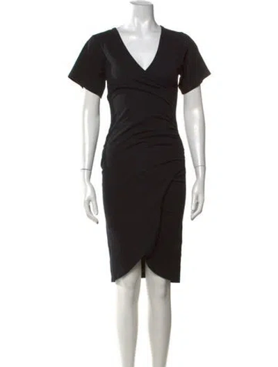 Pre-owned Iro V-neck Knee-length Dress In Black