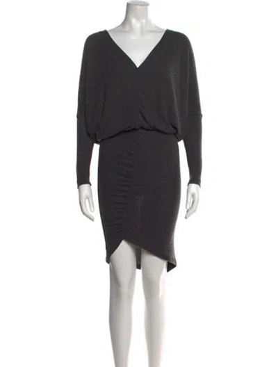 Pre-owned Iro V-neck Knee-length Dress In Gray